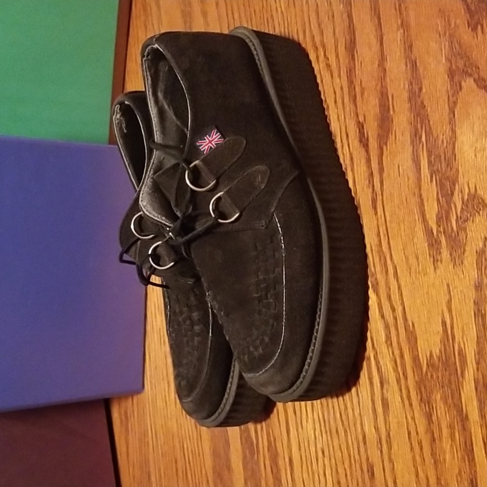 T.U.K black suede Viva Mondo Creepers